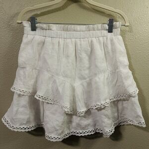 Lillusory White Skirt Skort Short Tiered White Coquette Y2K Beach Resort Size M